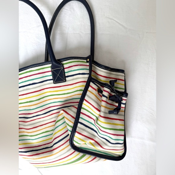 Dooney & Bourke Multi WaterColor Stripes Small Tote Handbag - Picture 7 of 7